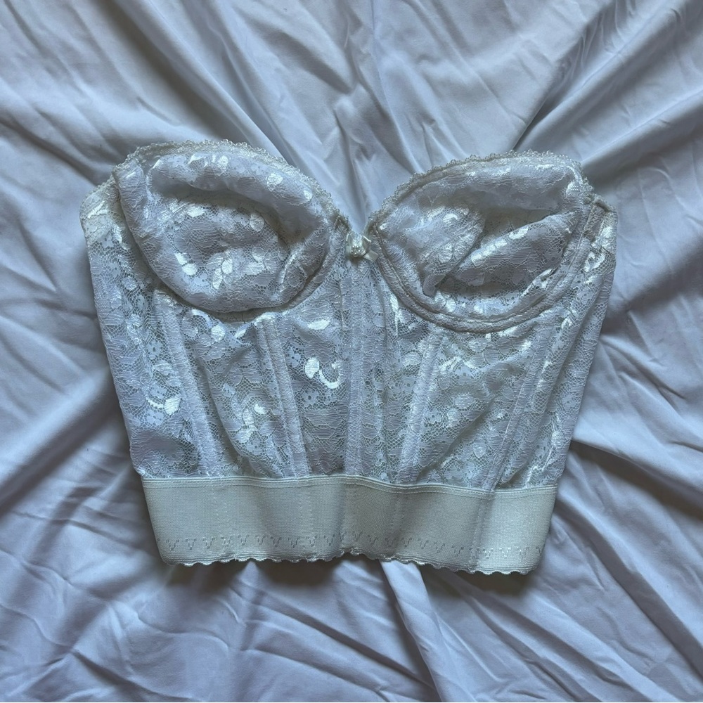 Sears white lace bustier top